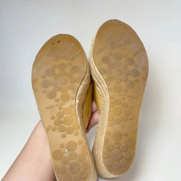 Jimmy Choo Womens Size 39 Criss Cross Patent Leather Wedge Espadrilles Sandal - Picture 10 of 14